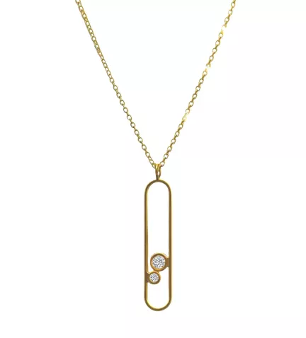 gargantilla de oro con diamantes ovalo mágico