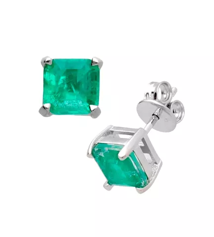 pendiente de plata con turmalina foto lateral