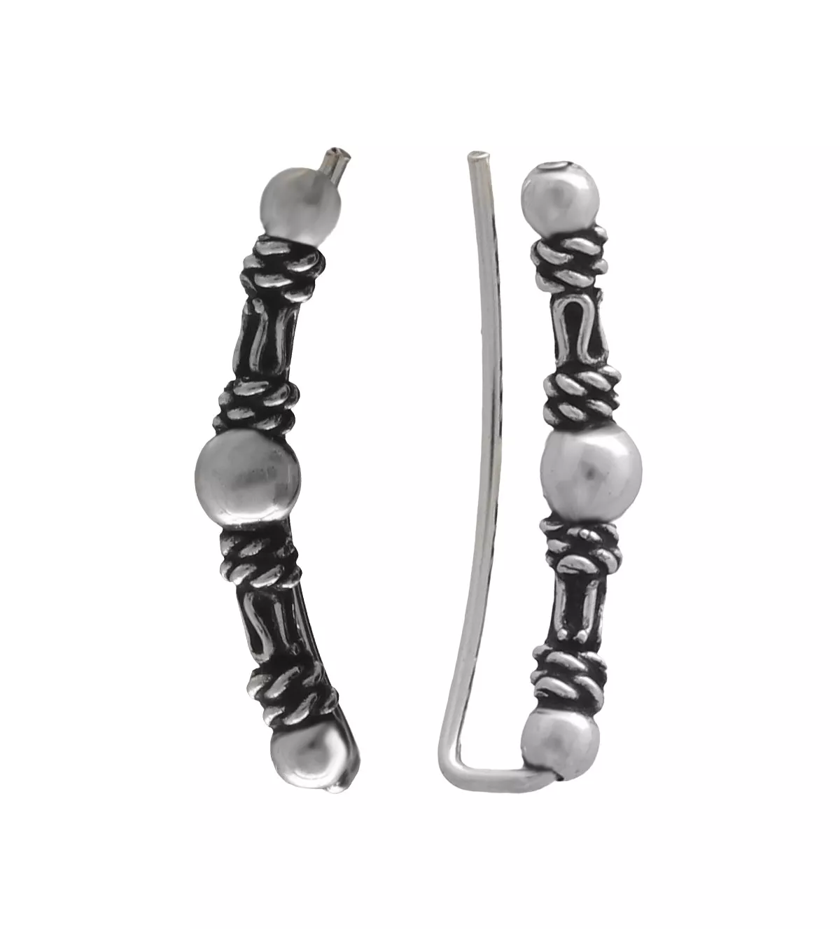 Pendientes de plata trepadores "Mistrio"