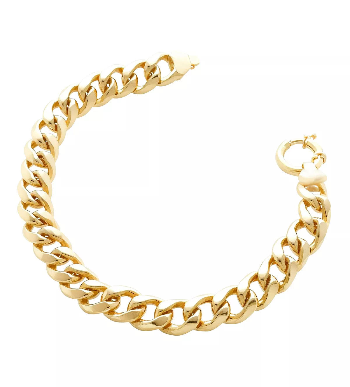pulsera de oro eslabones barbados olas