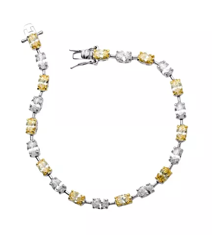 pulsera de plata con citrinos y circones