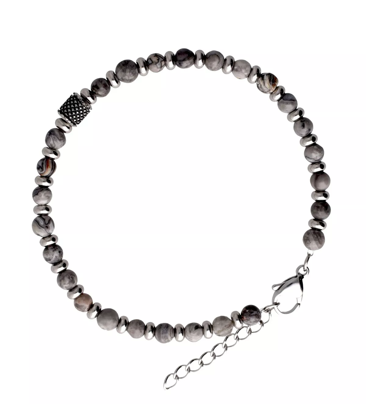 pulsera para hombre jaspe gris