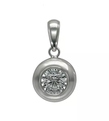 colgante de oro chaton oro blanco con circon