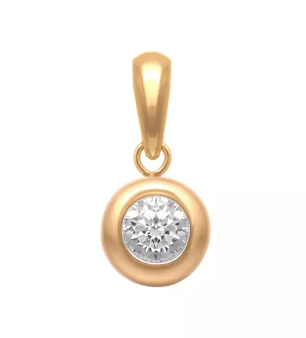 colgante de oro amarillo chaton con circon