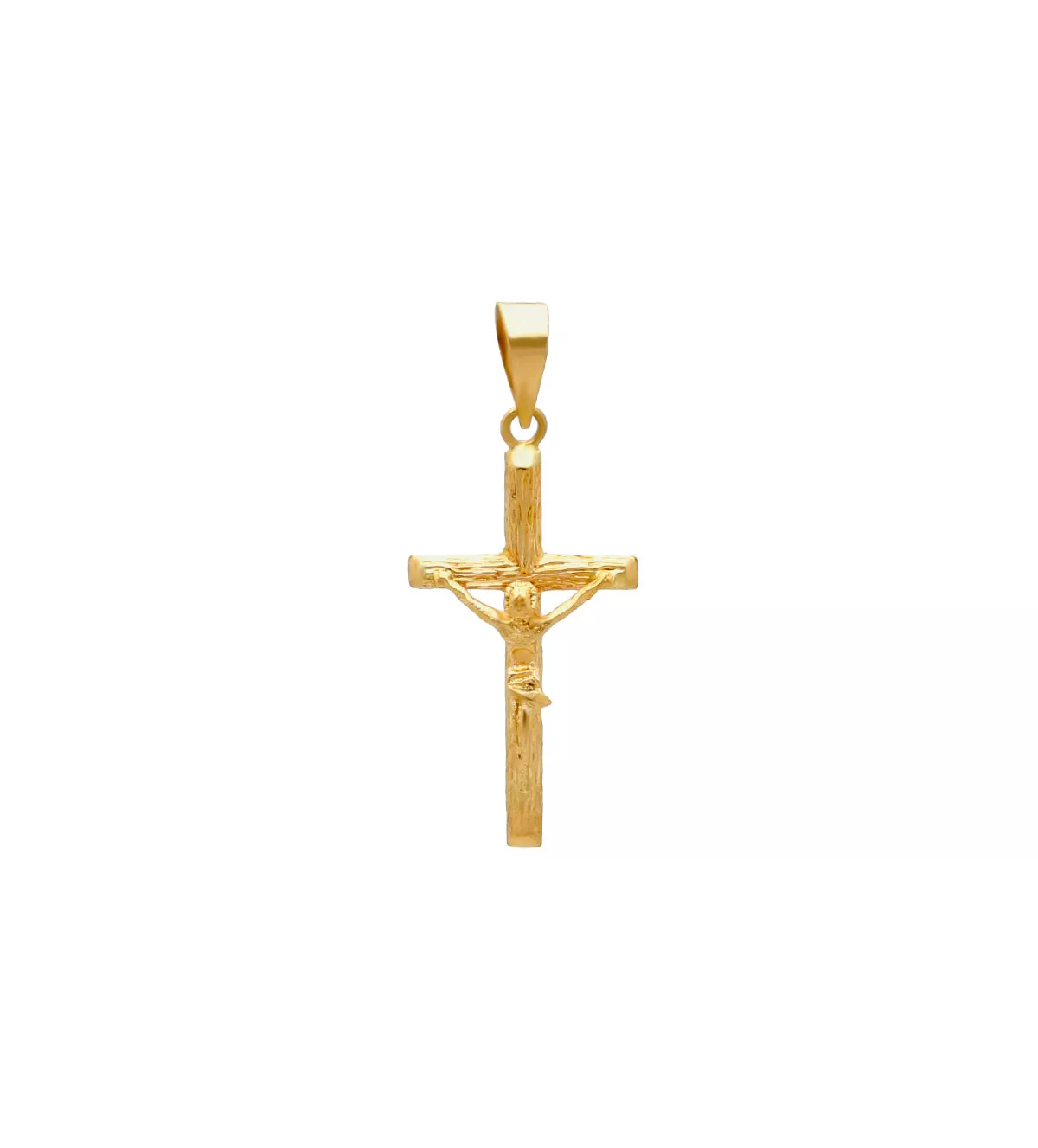 cruz de oro con cristo y cruz como tronco