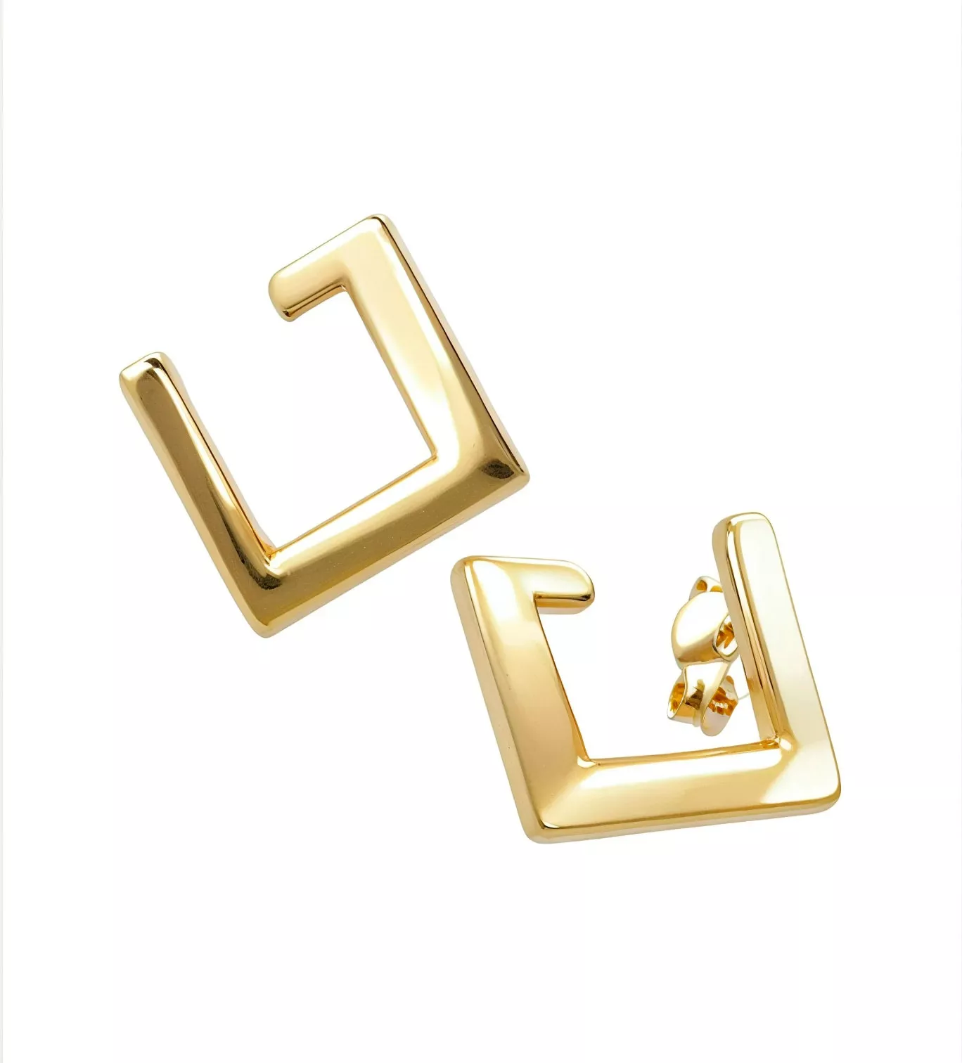 Pendientes de oro 18 ktes "Helix Cuadrada"