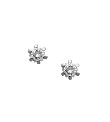 pendientes de oro blanco con diamantes tipo garras