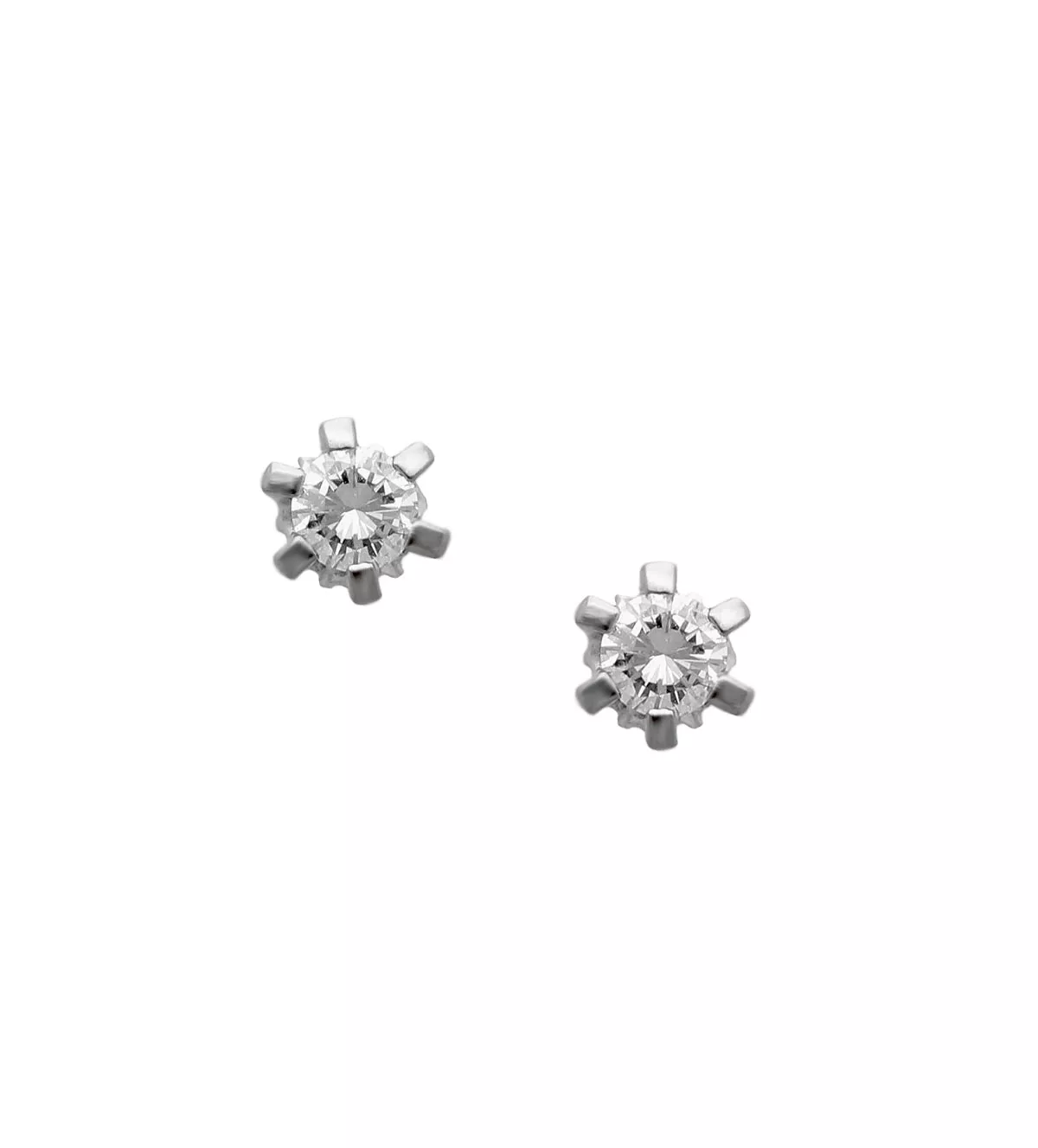 pendientes de oro blanco con diamantes tipo garras