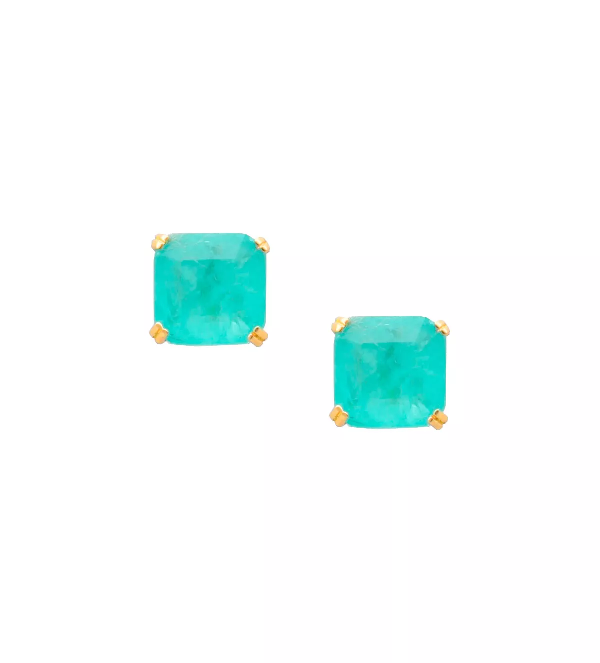 pendientes de oro 18k con cuarzo verde