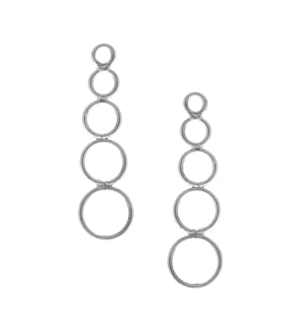 pendientes de plata trepadores circulos alineados