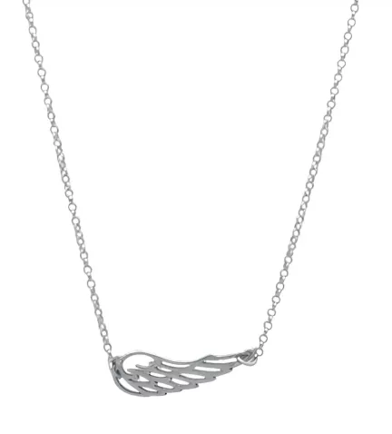 gargantilla de plata motivo ala foto frontal