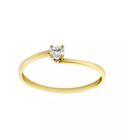anillo de oro amarillo 18 ktes con brillante Tuyo vista principal