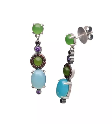 pendientes de plata Vapour foto toma de lado y de frente