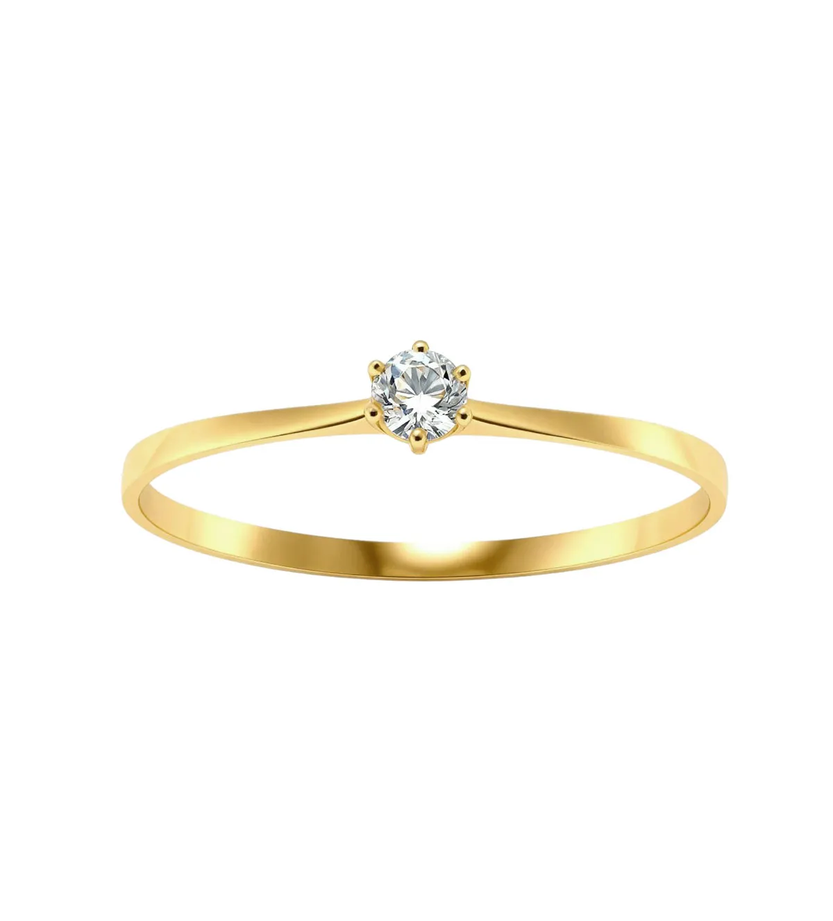 Anillo de oro 18K con diamante en garra de 0,11 ct "Cortes"