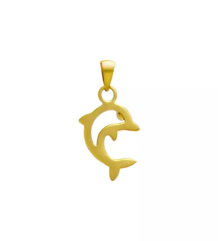 colgante de oro 9k delfin vista de frente