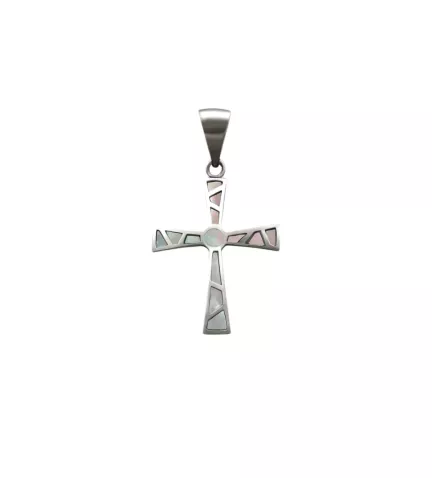 cruz de plata y nacar foto frontal