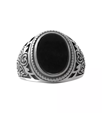 sello de plata y onix Guardian joya para hombre