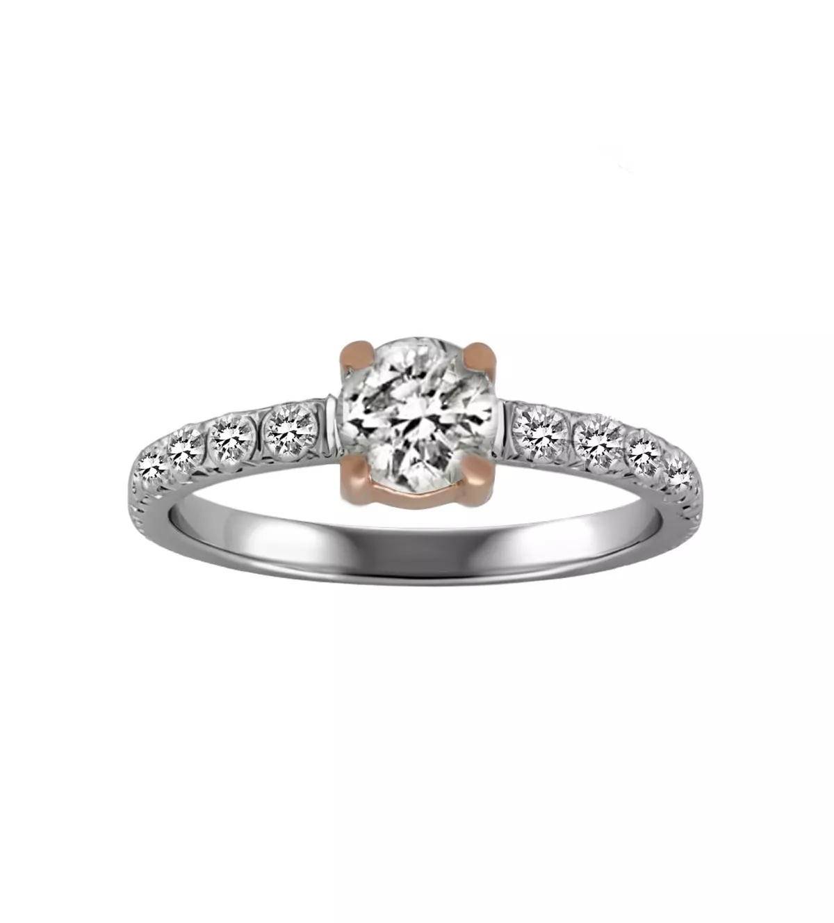 Anillo de compromiso oro blanco y rosa "ROSMARY"