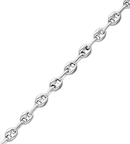 cadena de plata eslabones calabrote