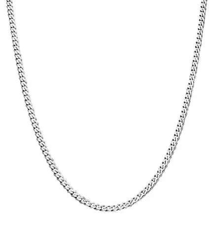 cadena de oro blanco eslabones barbados foto frontal