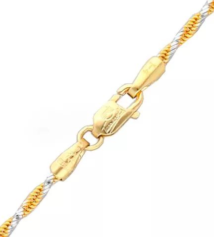 cadena de oro trenza bicolor oro 18k vista detalle broche