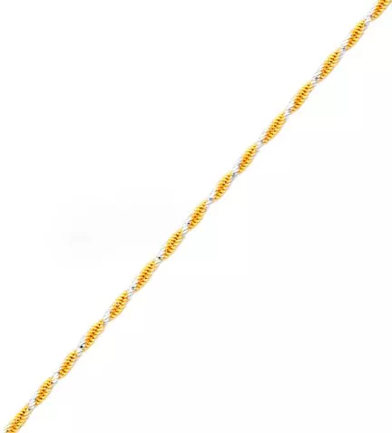 cadena de oro trenza bicolor oro 18k vista principal