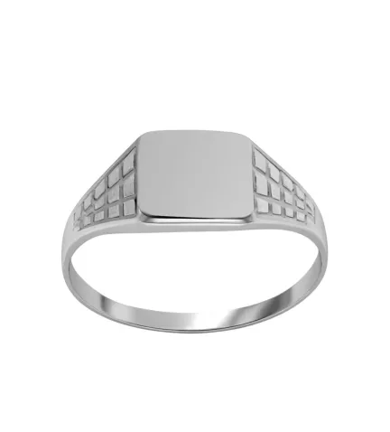 anillo de plata sello KDT vista frontal