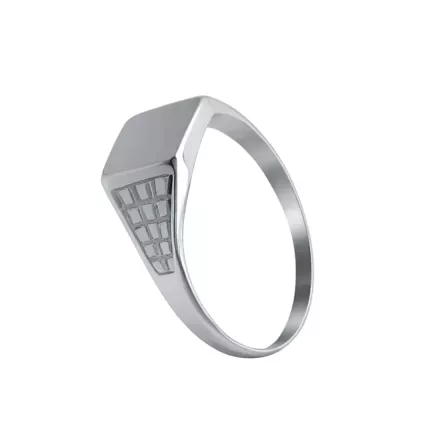 anillo de plata sello KDT vista lateral