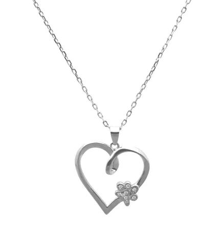 gargantilla de plata huella de amor con circones foto frontal