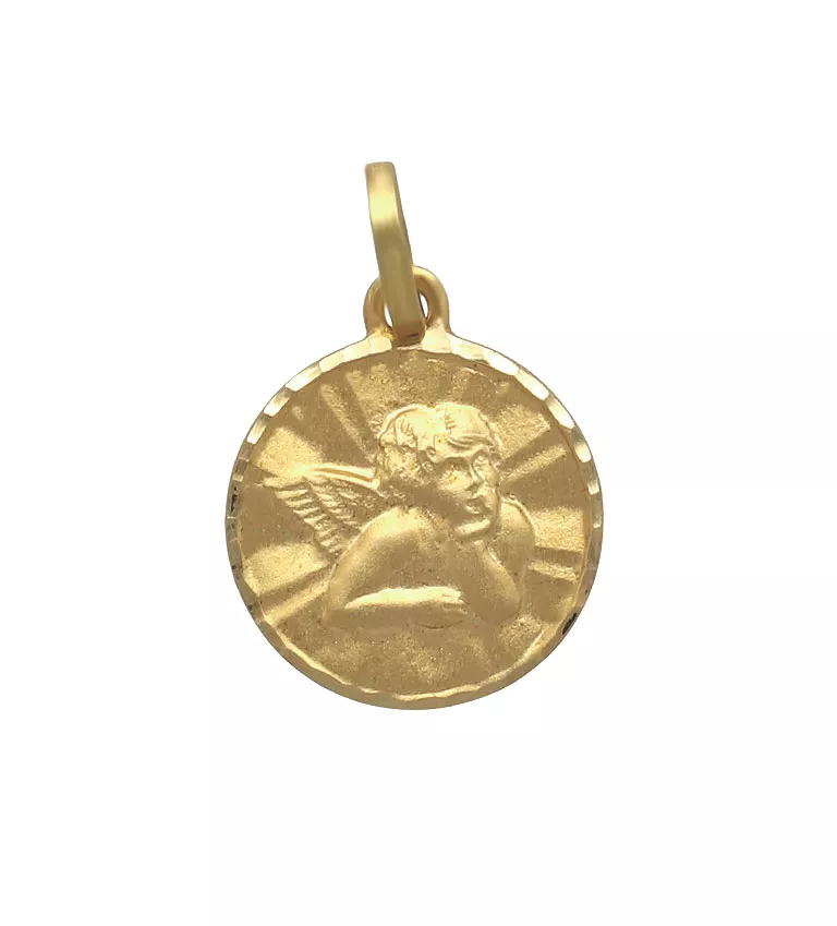 medalla de oro angel de la guarda toma frontal