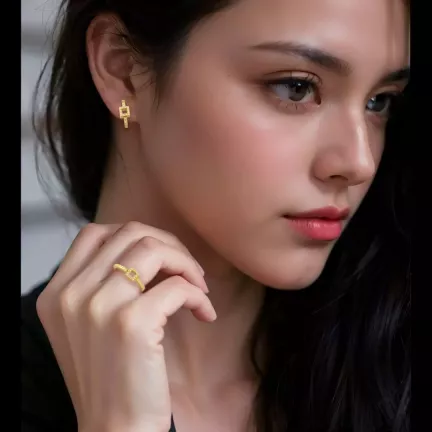 pendientes de oro amarillo 18k con diamantes cuadrante de luz 192 Z1315TB A 10