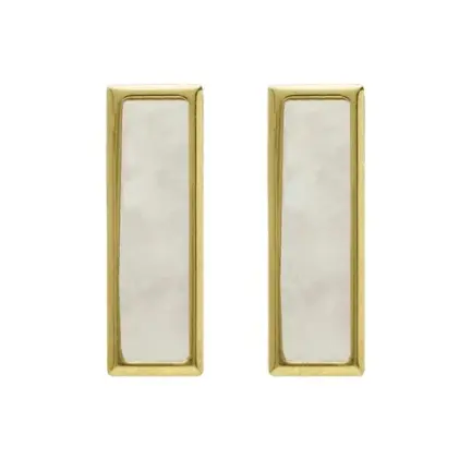 Pendientes de plata chapada con nácar rectángulos 273_A4614-REDT