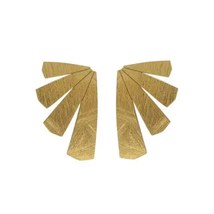 Pendientes plata chapada con abanicos 273_A5013-DT-HT