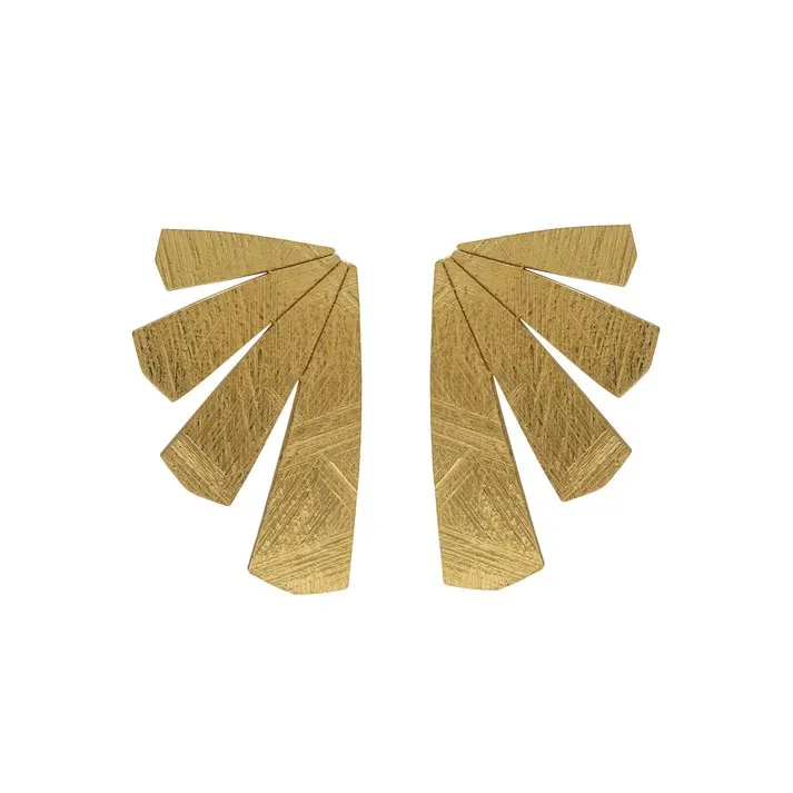 Pendientes plata chapada con abanicos 273_A5013-DT-HT