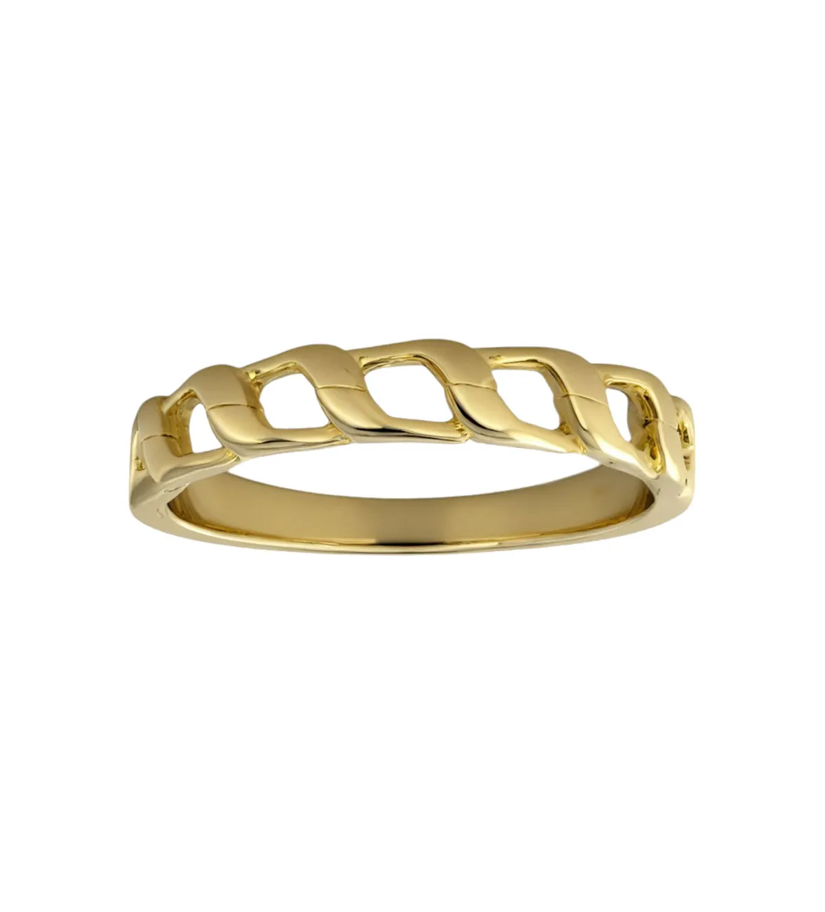 Anillo de plata eslabones barbados