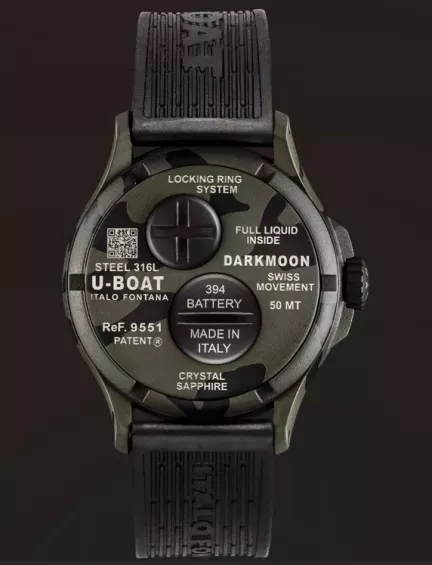 Reloj U-Boat DARKMOON GREY CURVED CAMOUFLAGE 9551 trasera