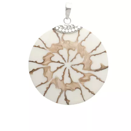 colgante de plata y resina tonos sepia