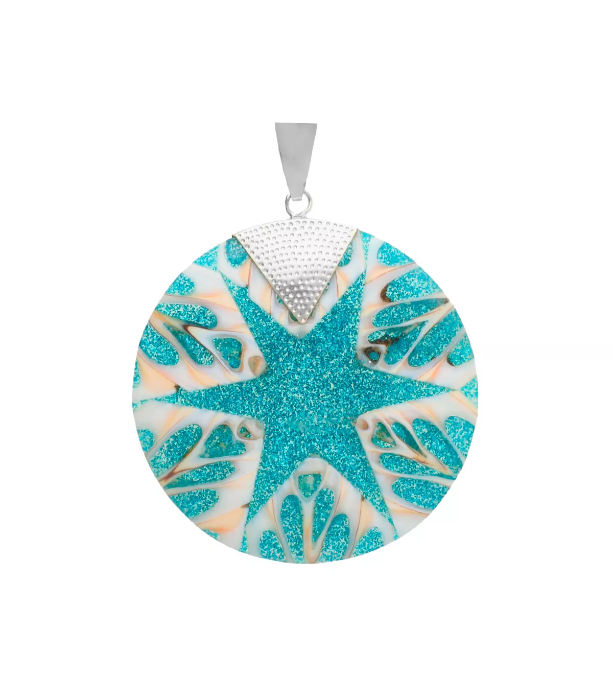 colgante de plata con resina 50mm vista principal