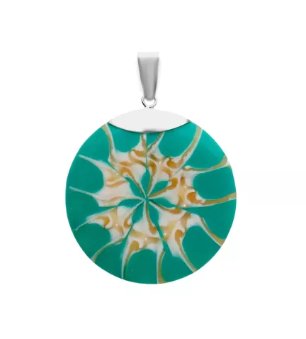 colgante de plata y resina toma modelo mujer