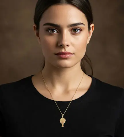 medalla de oro virgen del pilar silueta foto para web con modelo