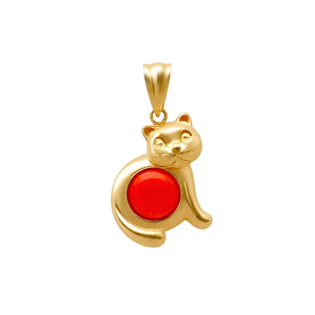 Colgante de oro 18K gato 146_L014 - Coralina