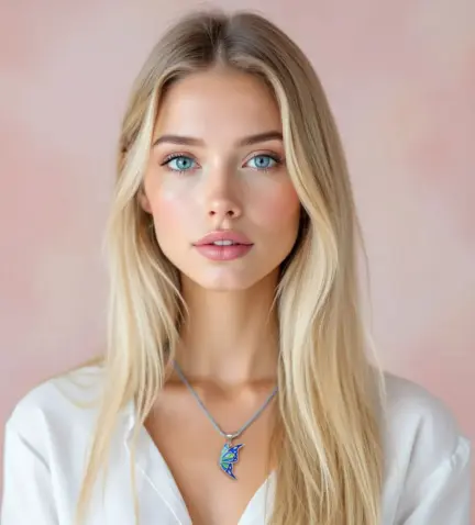 gargantilla de plata mariposa esmaltes azules 226 RH181037 C 10