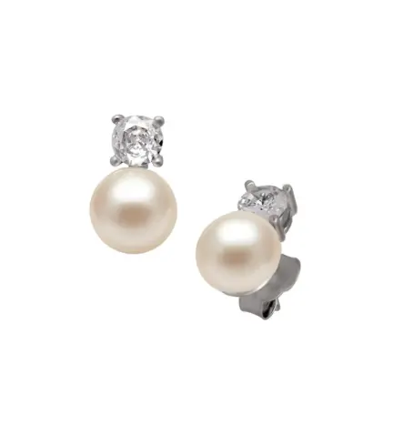 pendientes de plata con perla cultivada vista principal