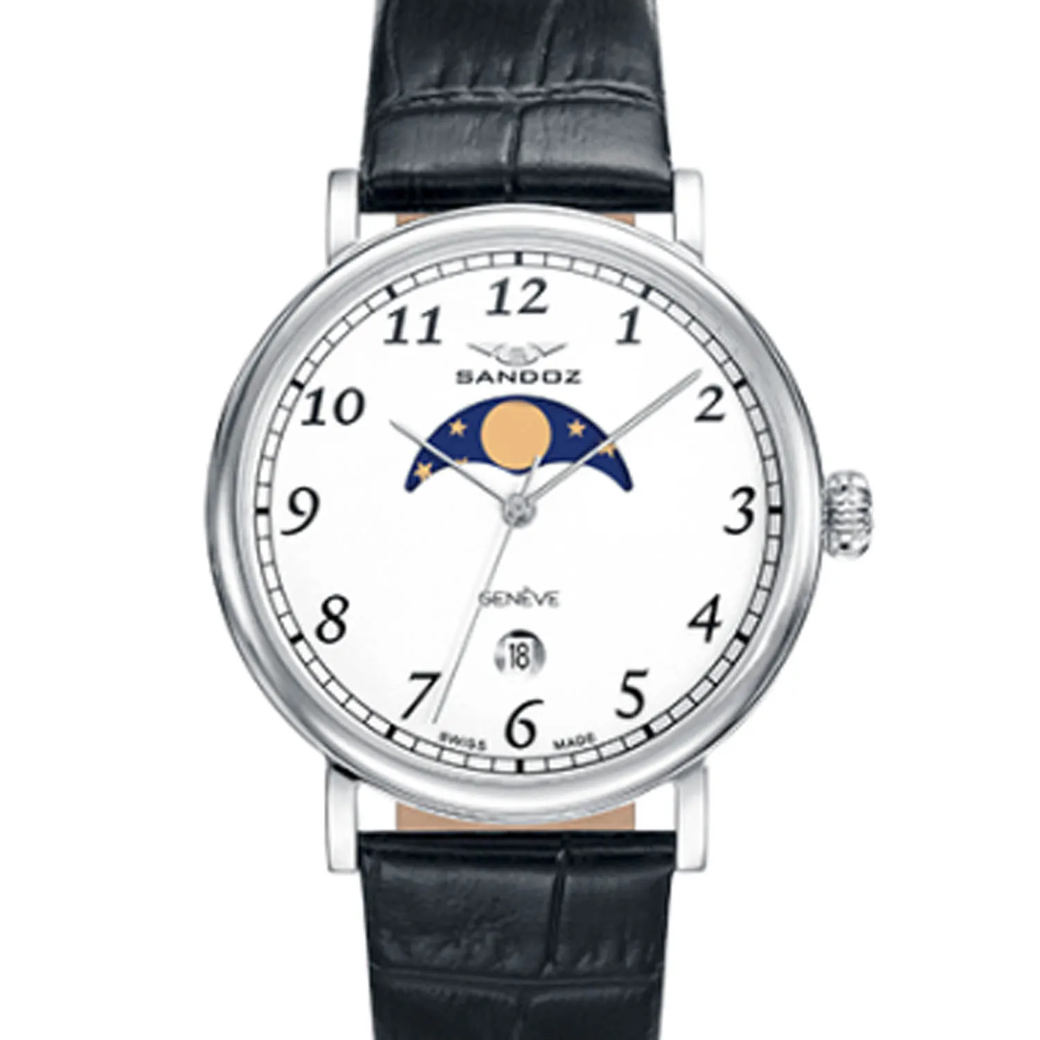 Reloj Sandoz colección Antique acero y piel 81435-05