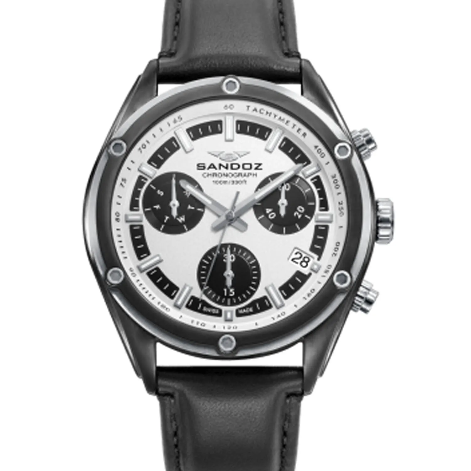 Reloj hombre Sandoz cronógrafo Sport acero y piel 81513-07