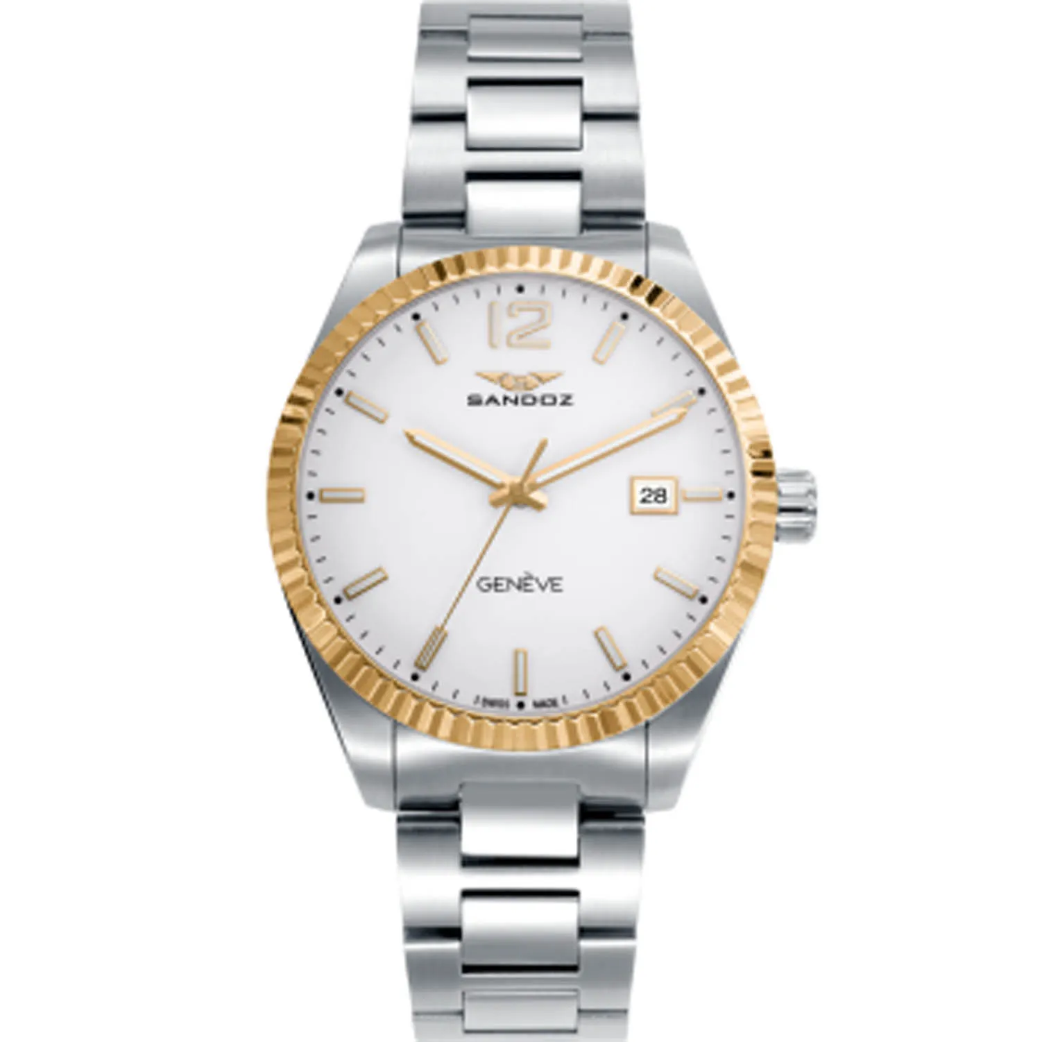 Reloj hombre Sandoz Casual acero bisel chapado 81525-59