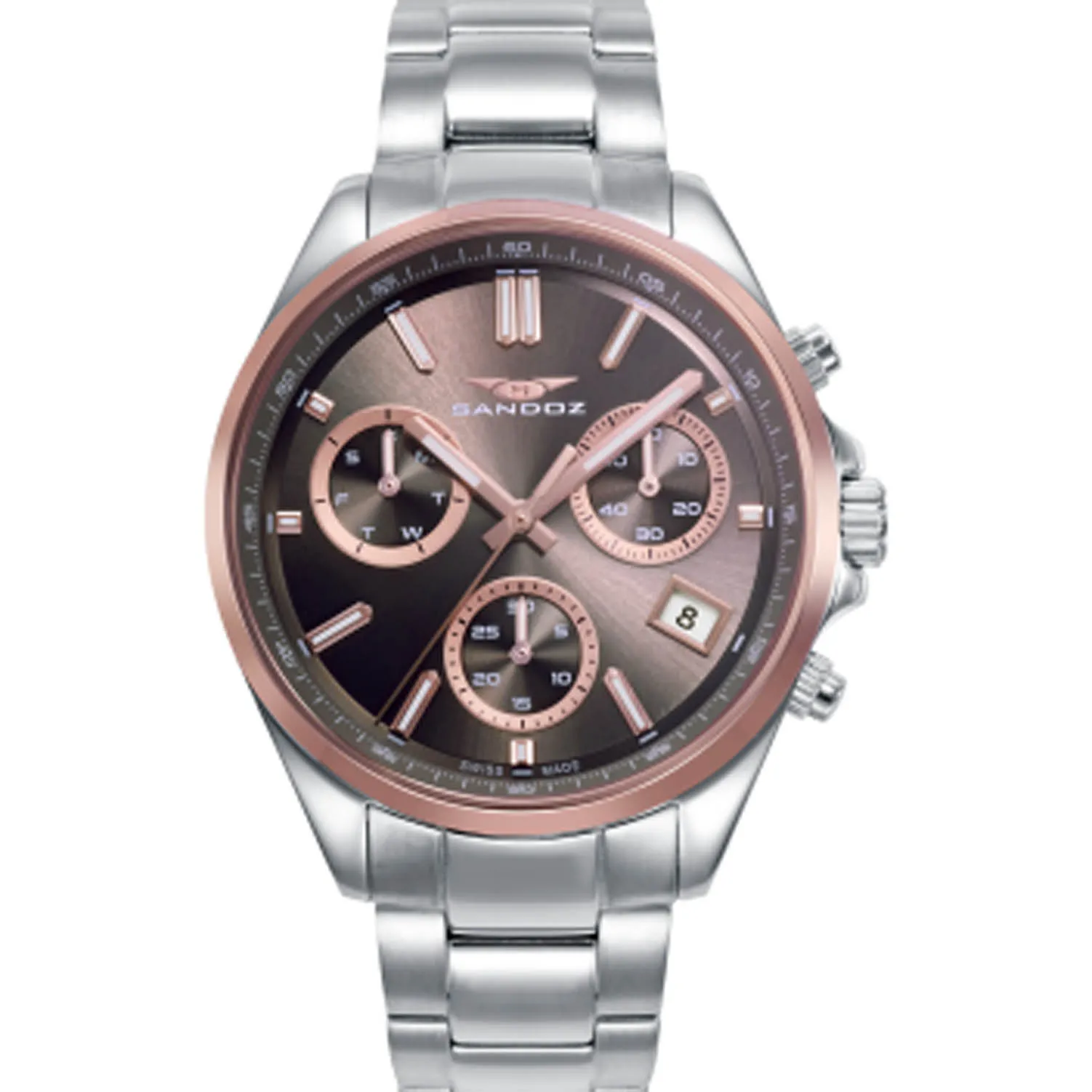 Reloj Sandoz Casual acero esfera chapada 83003-17