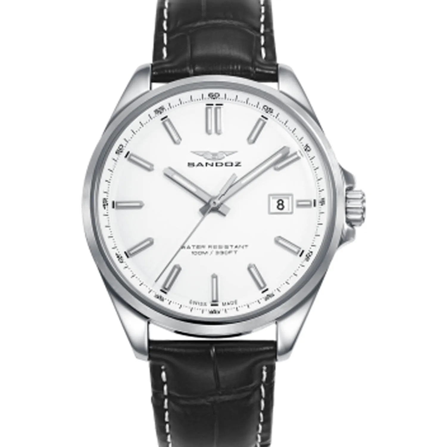 Reloj Sandoz en acero y piel 83005-07