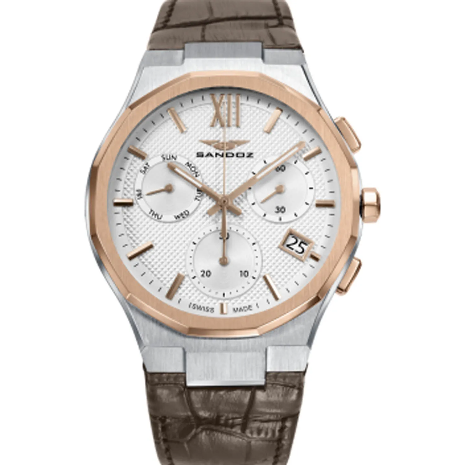 Reloj Sandoz Style acero detalles chapados 83015-03