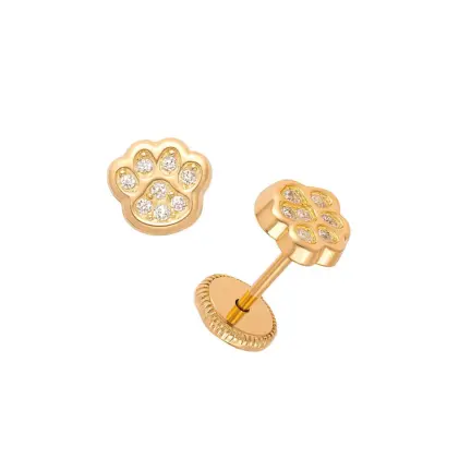 pendientes de bebe oro amarillo 18k con circones foto principal